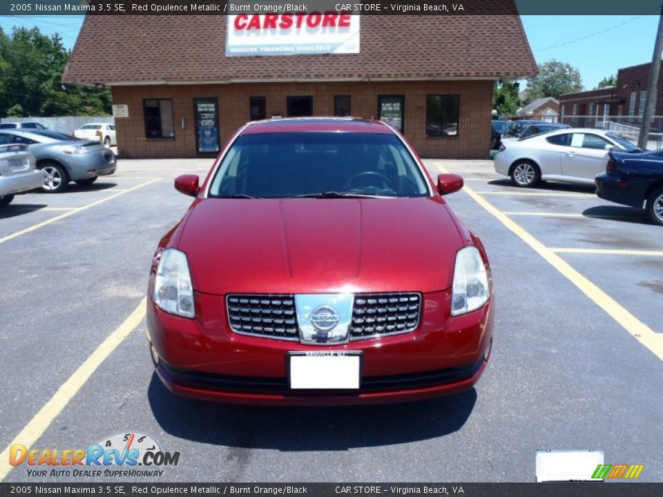 2005 Nissan Maxima 3.5 SE Red Opulence Metallic / Burnt Orange/Black Photo #2