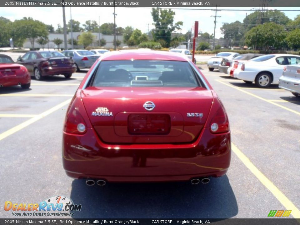 2005 Nissan Maxima 3.5 SE Red Opulence Metallic / Burnt Orange/Black Photo #4