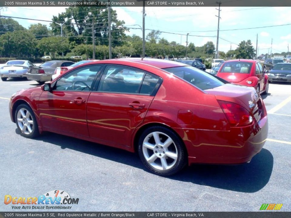 2005 Nissan Maxima 3.5 SE Red Opulence Metallic / Burnt Orange/Black Photo #5