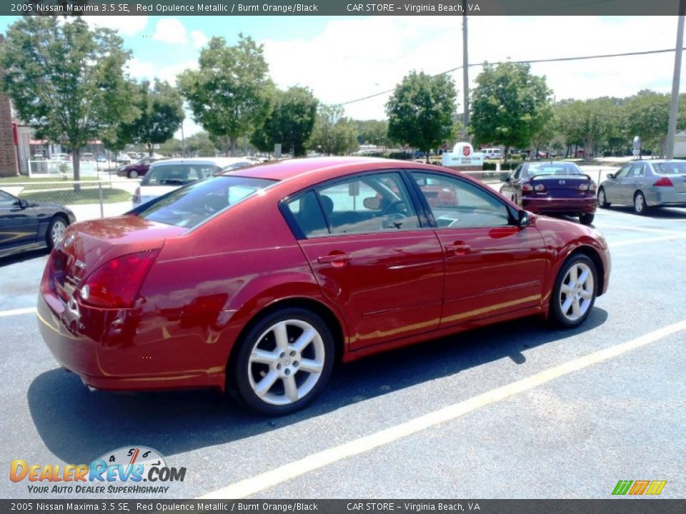 2005 Nissan Maxima 3.5 SE Red Opulence Metallic / Burnt Orange/Black Photo #6