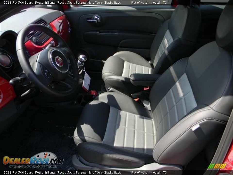 2012 Fiat 500 Sport Rosso Brillante (Red) / Sport Tessuto Nero/Nero (Black/Black) Photo #6
