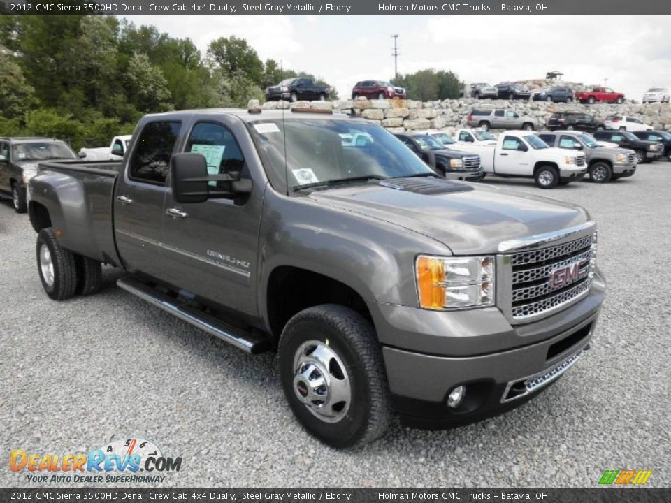 2012 GMC Sierra 3500HD Denali Crew Cab 4x4 Dually Steel Gray Metallic / Ebony Photo #2