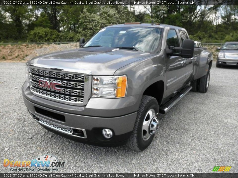 2012 GMC Sierra 3500HD Denali Crew Cab 4x4 Dually Steel Gray Metallic / Ebony Photo #3