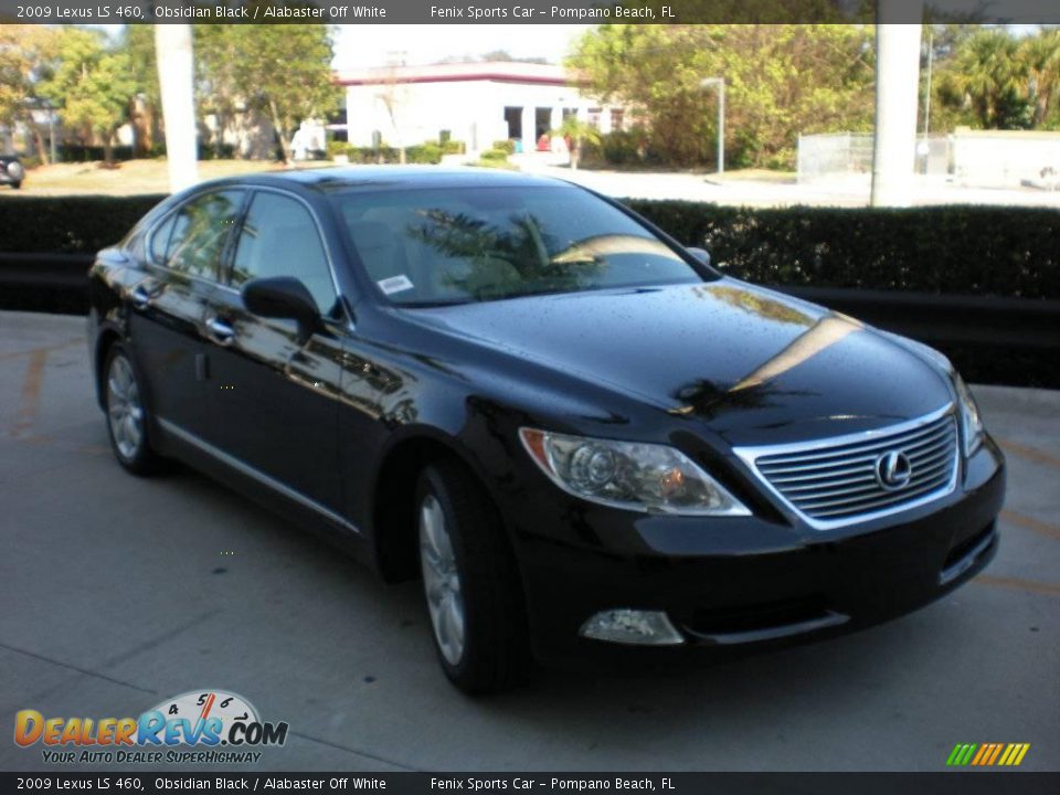 2009 Lexus LS 460 Obsidian Black / Alabaster Off White Photo #2