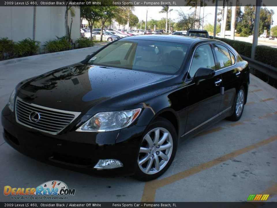 2009 Lexus LS 460 Obsidian Black / Alabaster Off White Photo #3