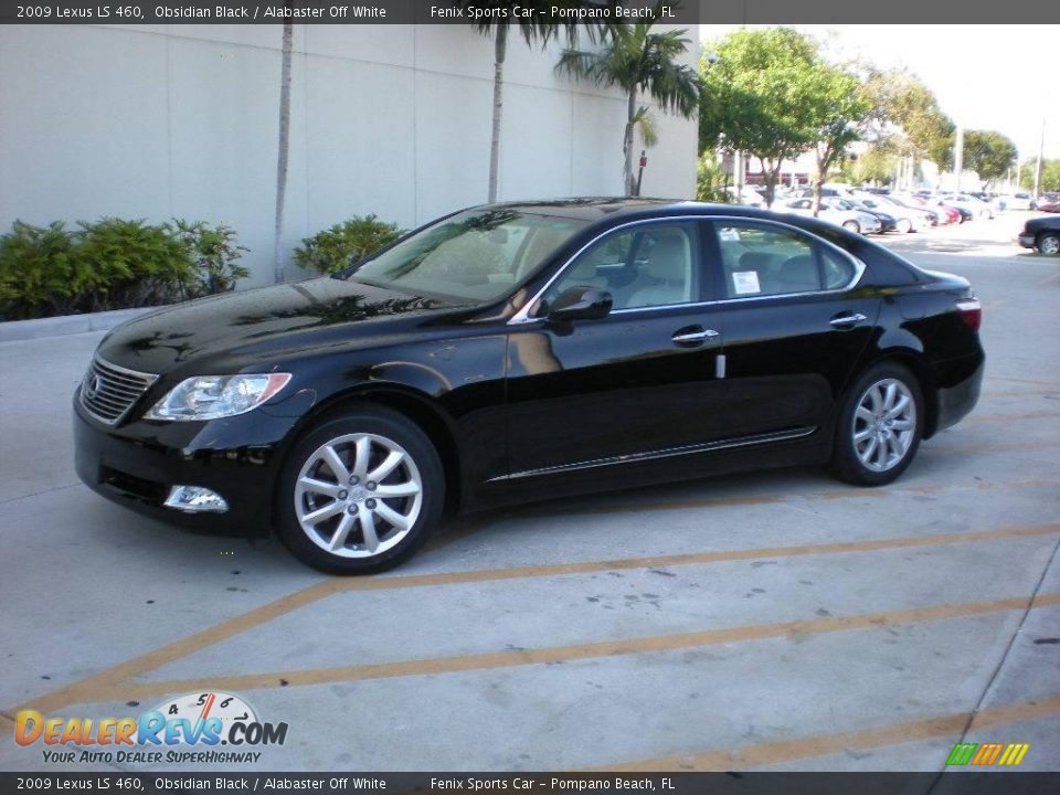 2009 Lexus LS 460 Obsidian Black / Alabaster Off White Photo #4