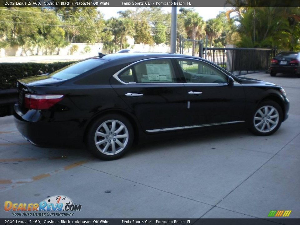 2009 Lexus LS 460 Obsidian Black / Alabaster Off White Photo #9