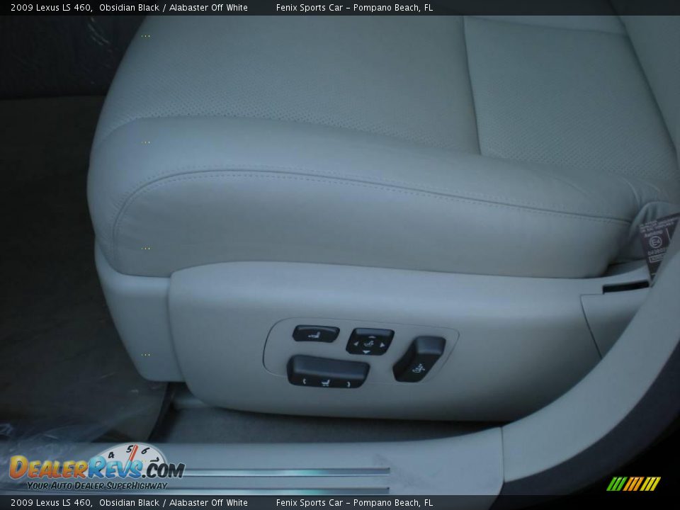 2009 Lexus LS 460 Obsidian Black / Alabaster Off White Photo #28