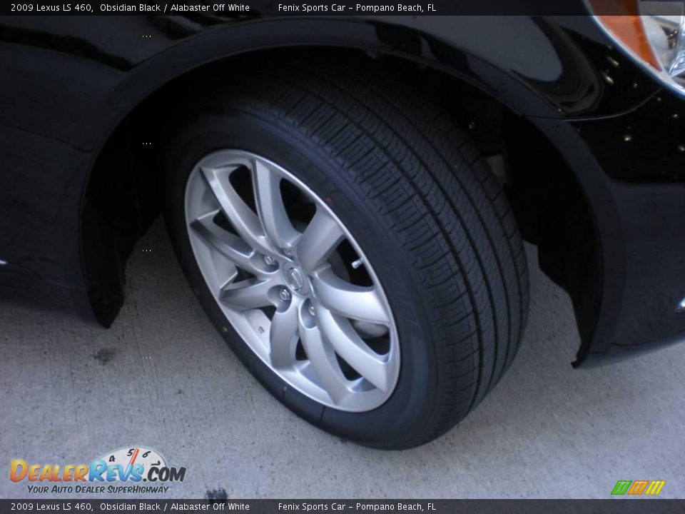 2009 Lexus LS 460 Obsidian Black / Alabaster Off White Photo #32