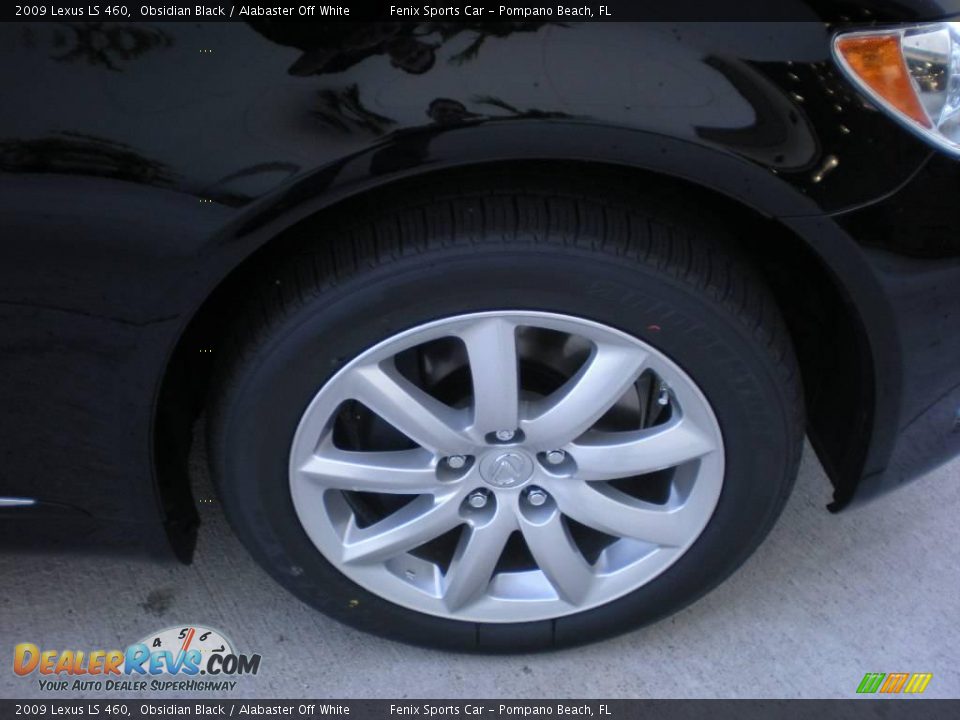 2009 Lexus LS 460 Obsidian Black / Alabaster Off White Photo #33