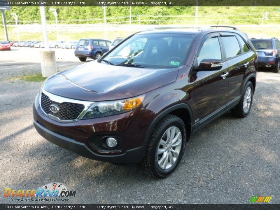2011 Kia Sorento EX AWD Dark Cherry / Black Photo #3