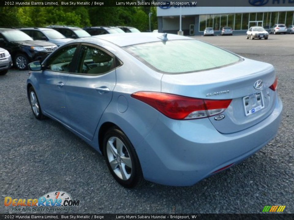 2012 Hyundai Elantra Limited Blue Sky Metallic / Beige Photo #5