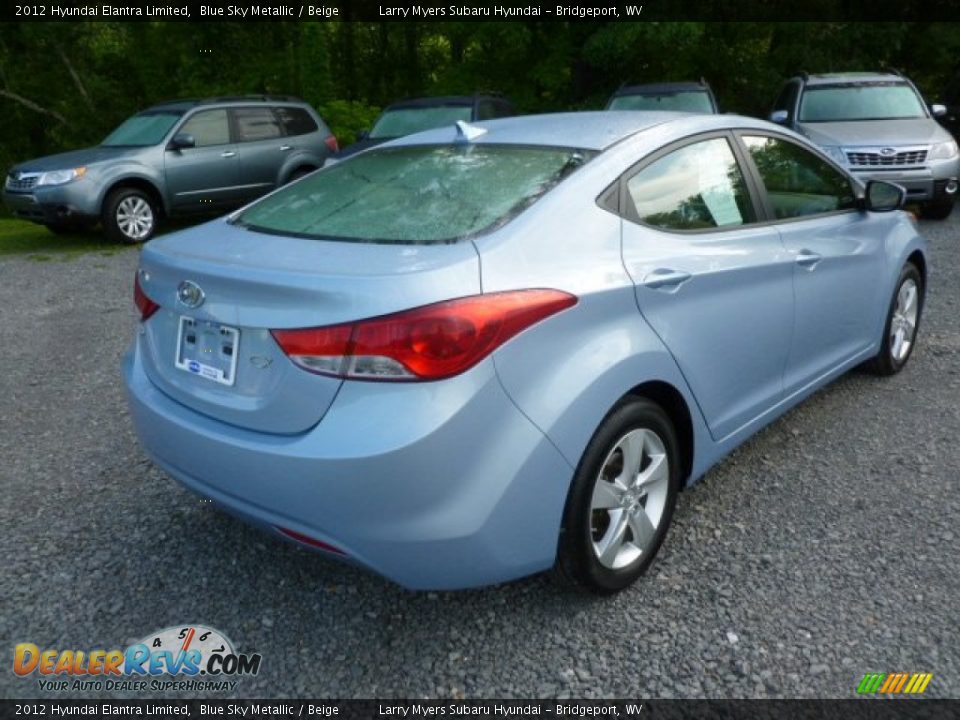 2012 Hyundai Elantra Limited Blue Sky Metallic / Beige Photo #7
