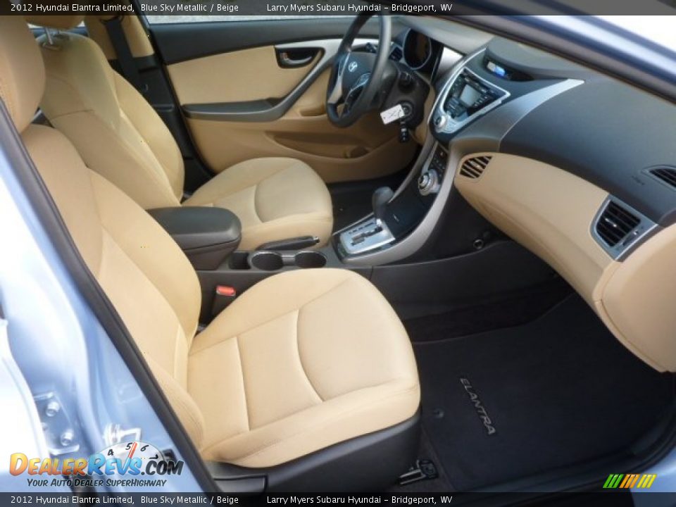 2012 Hyundai Elantra Limited Blue Sky Metallic / Beige Photo #10