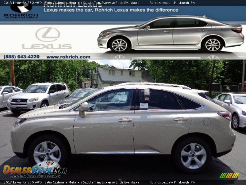 2013 Lexus RX 350 AWD Satin Cashmere Metallic / Saddle Tan/Espresso Birds Eye Maple Photo #1