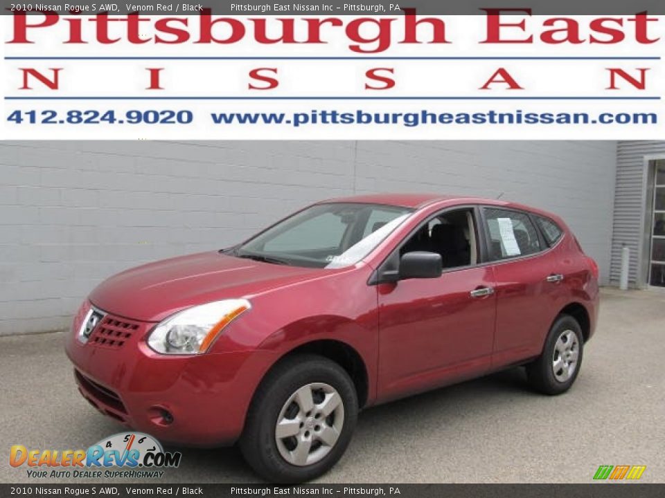 2010 Nissan Rogue S AWD Venom Red / Black Photo #1