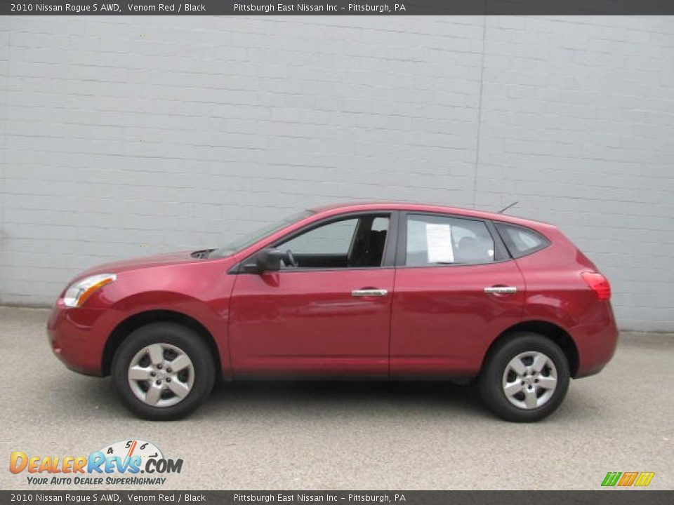2010 Nissan Rogue S AWD Venom Red / Black Photo #2