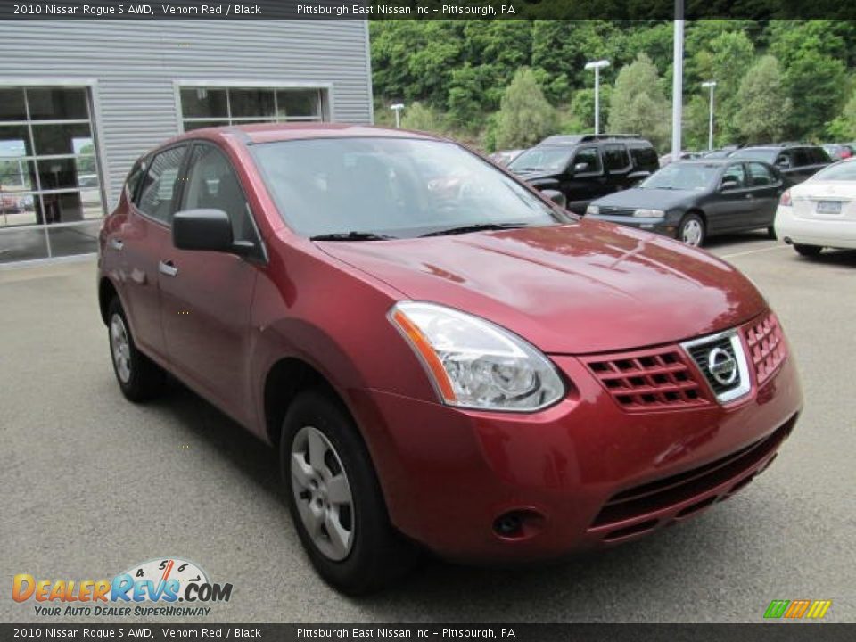 2010 Nissan Rogue S AWD Venom Red / Black Photo #4