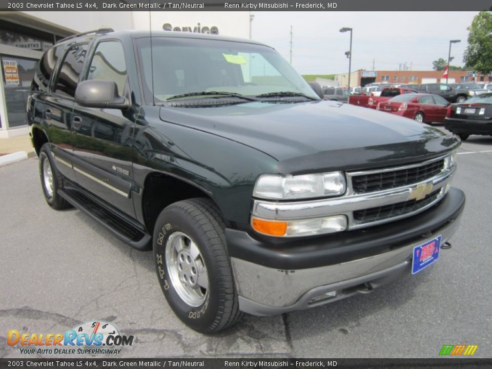 2003 Chevrolet Tahoe LS 4x4 Dark Green Metallic / Tan/Neutral Photo #7