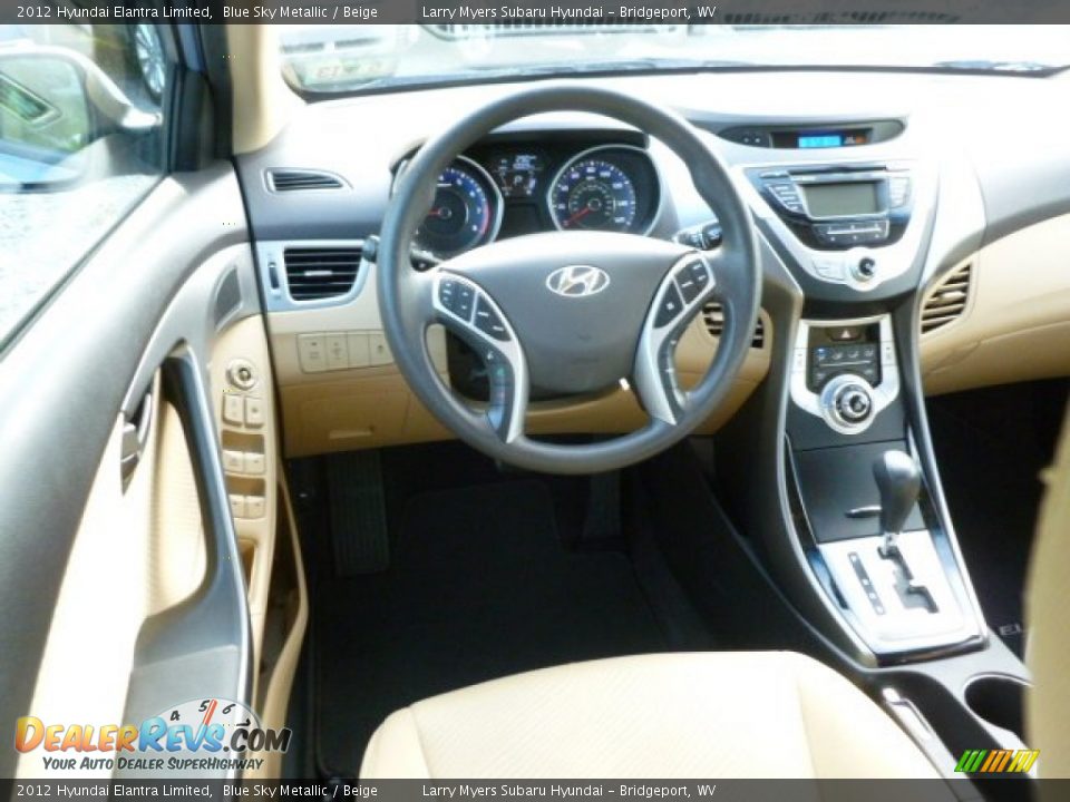 2012 Hyundai Elantra Limited Blue Sky Metallic / Beige Photo #14
