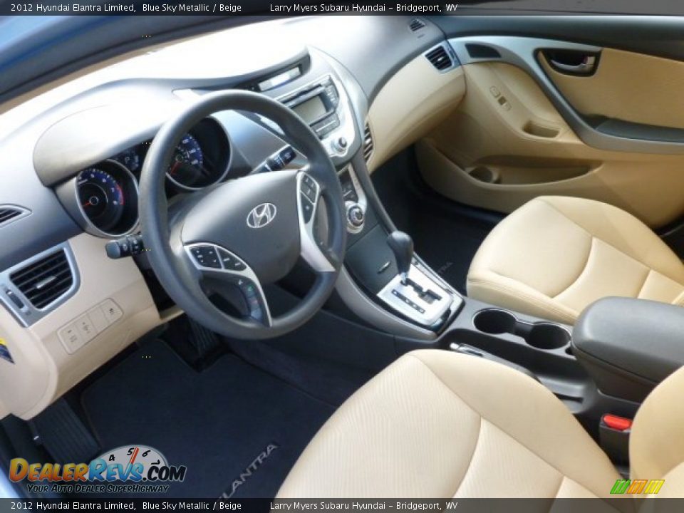 2012 Hyundai Elantra Limited Blue Sky Metallic / Beige Photo #16
