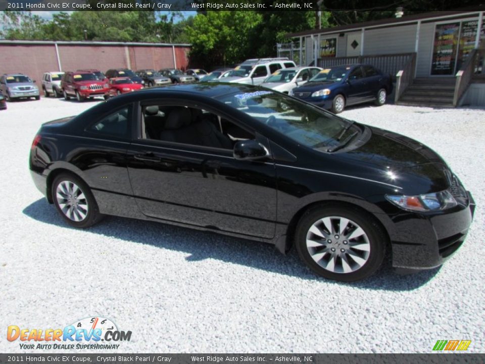 2011 Honda Civic EX Coupe Crystal Black Pearl / Gray Photo #2
