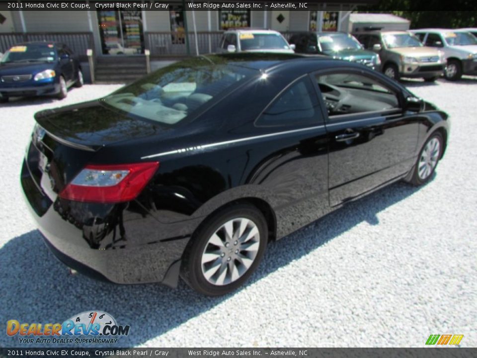 2011 Honda Civic EX Coupe Crystal Black Pearl / Gray Photo #4
