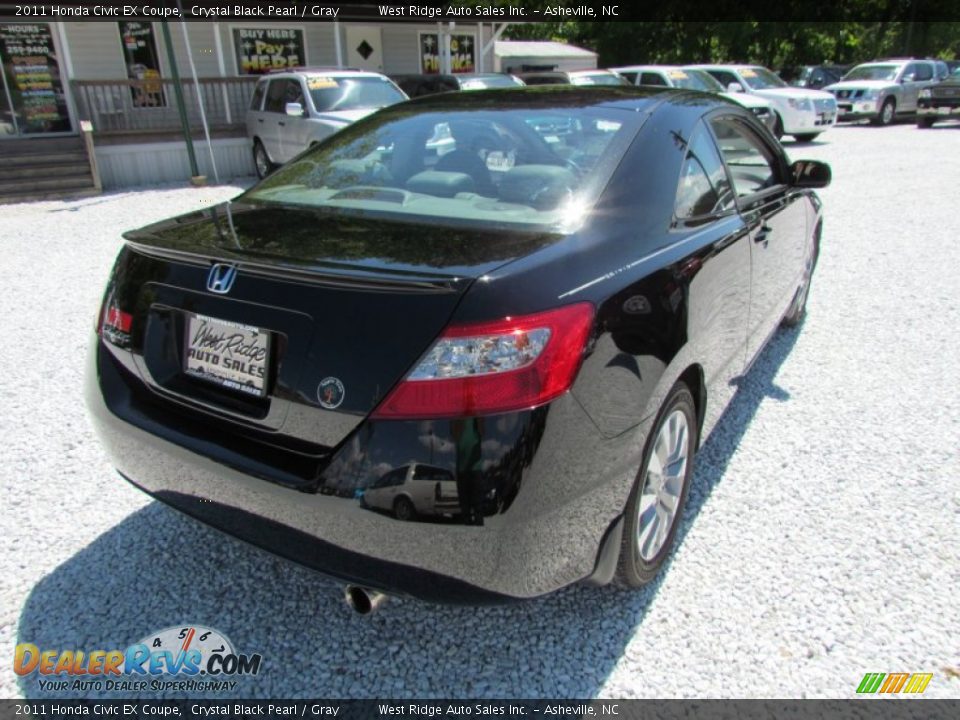 2011 Honda Civic EX Coupe Crystal Black Pearl / Gray Photo #5