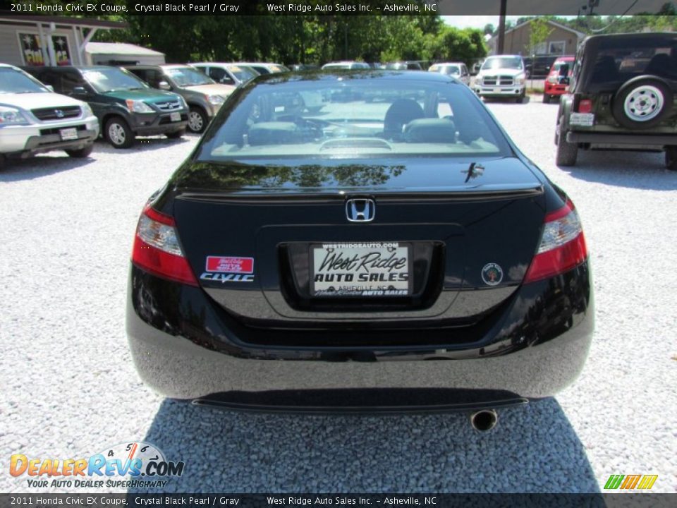 2011 Honda Civic EX Coupe Crystal Black Pearl / Gray Photo #6