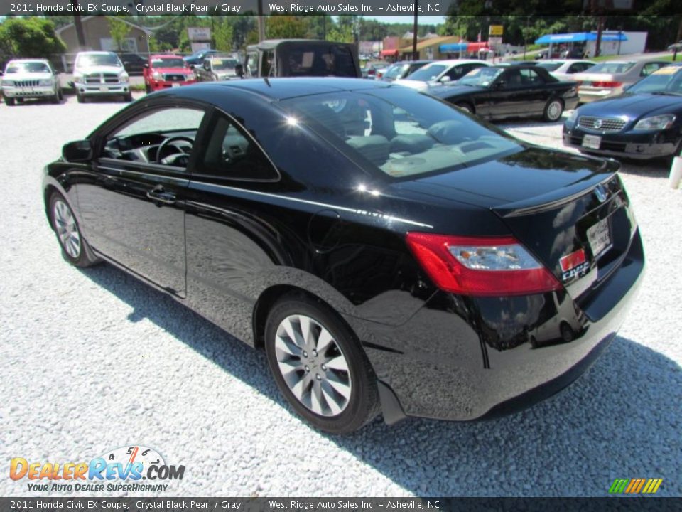 2011 Honda Civic EX Coupe Crystal Black Pearl / Gray Photo #7
