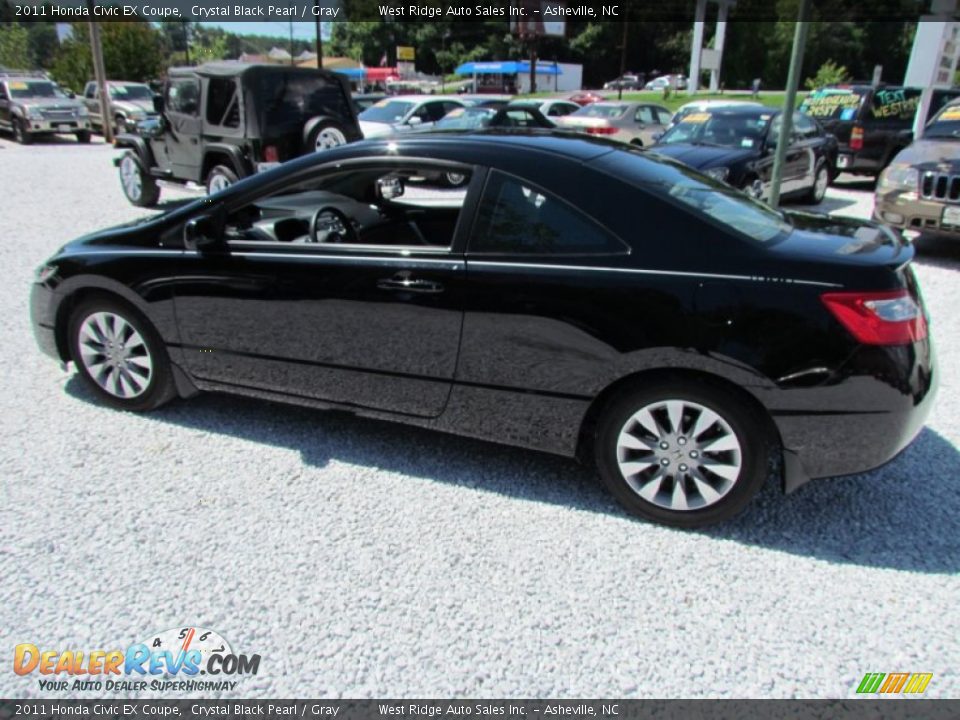 2011 Honda Civic EX Coupe Crystal Black Pearl / Gray Photo #8