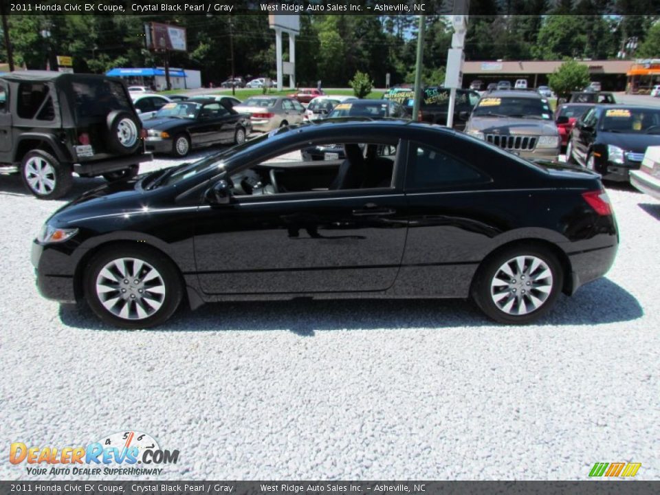 2011 Honda Civic EX Coupe Crystal Black Pearl / Gray Photo #9