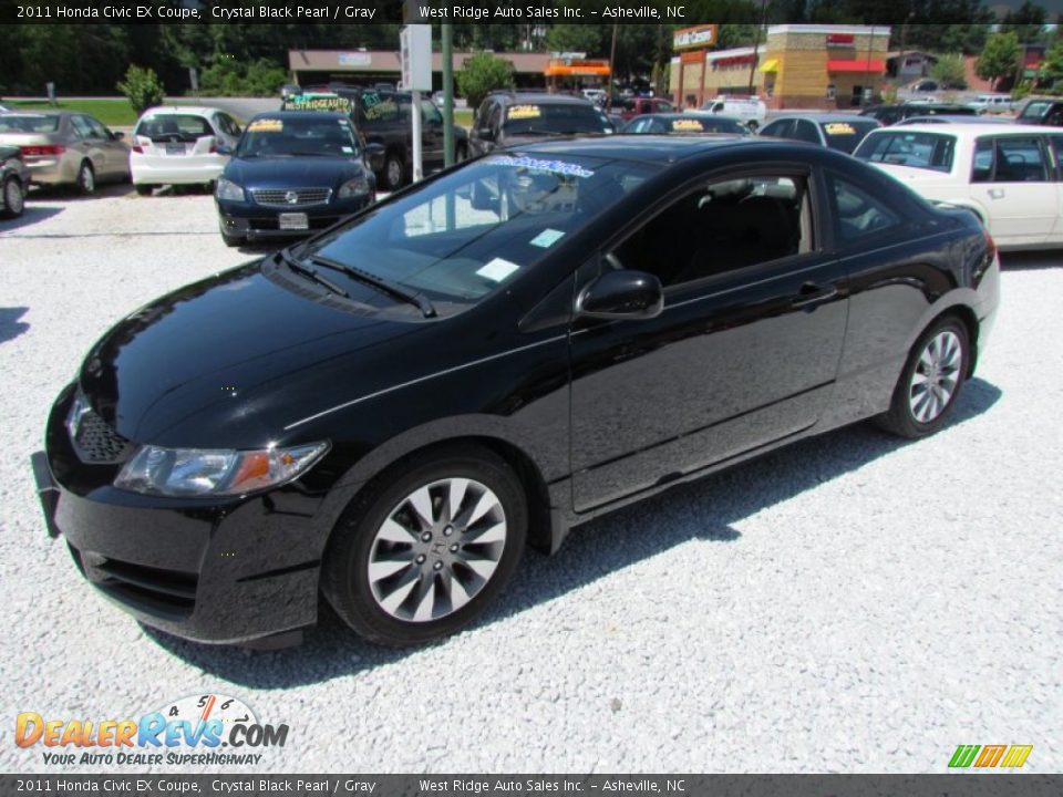 2011 Honda Civic EX Coupe Crystal Black Pearl / Gray Photo #10