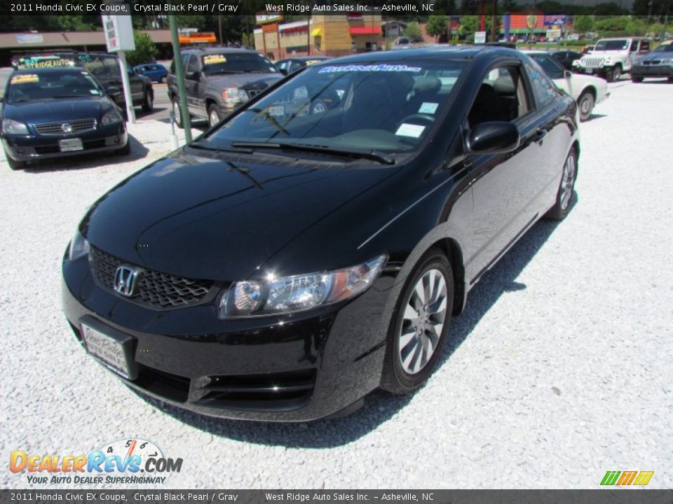 2011 Honda Civic EX Coupe Crystal Black Pearl / Gray Photo #11