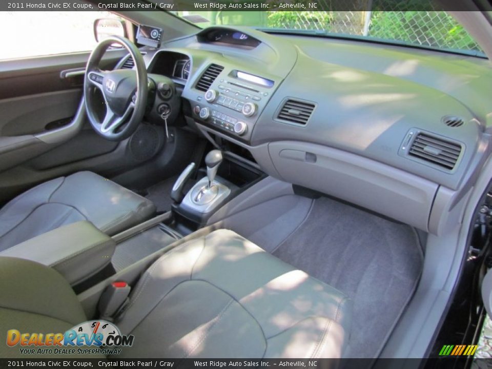 2011 Honda Civic EX Coupe Crystal Black Pearl / Gray Photo #14