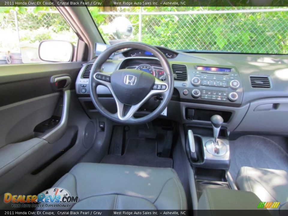 2011 Honda Civic EX Coupe Crystal Black Pearl / Gray Photo #17