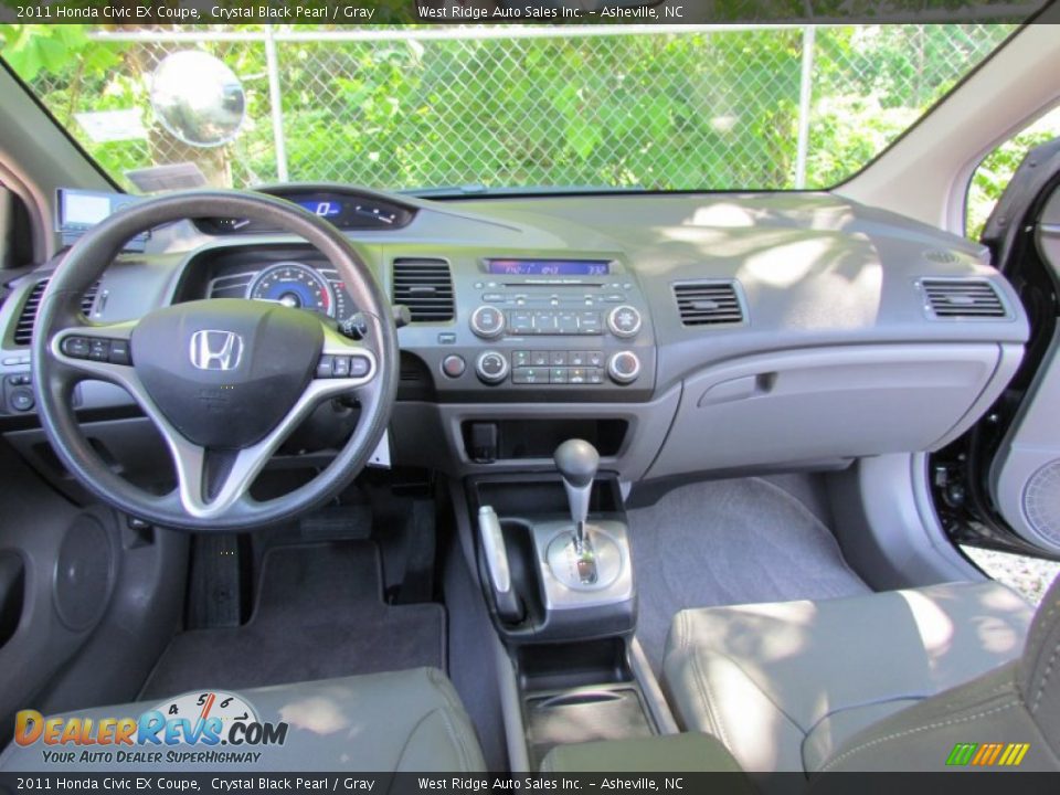 2011 Honda Civic EX Coupe Crystal Black Pearl / Gray Photo #18