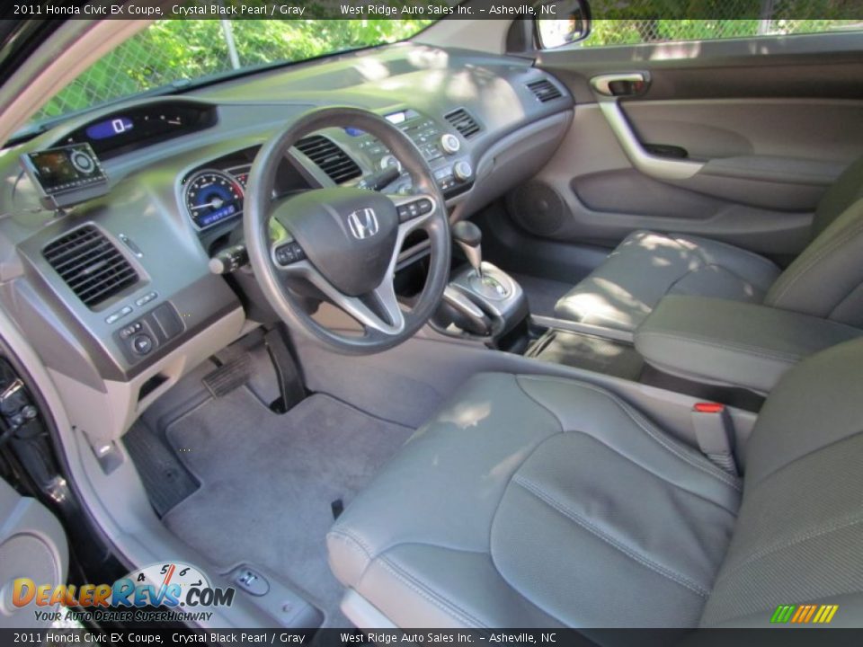 2011 Honda Civic EX Coupe Crystal Black Pearl / Gray Photo #22
