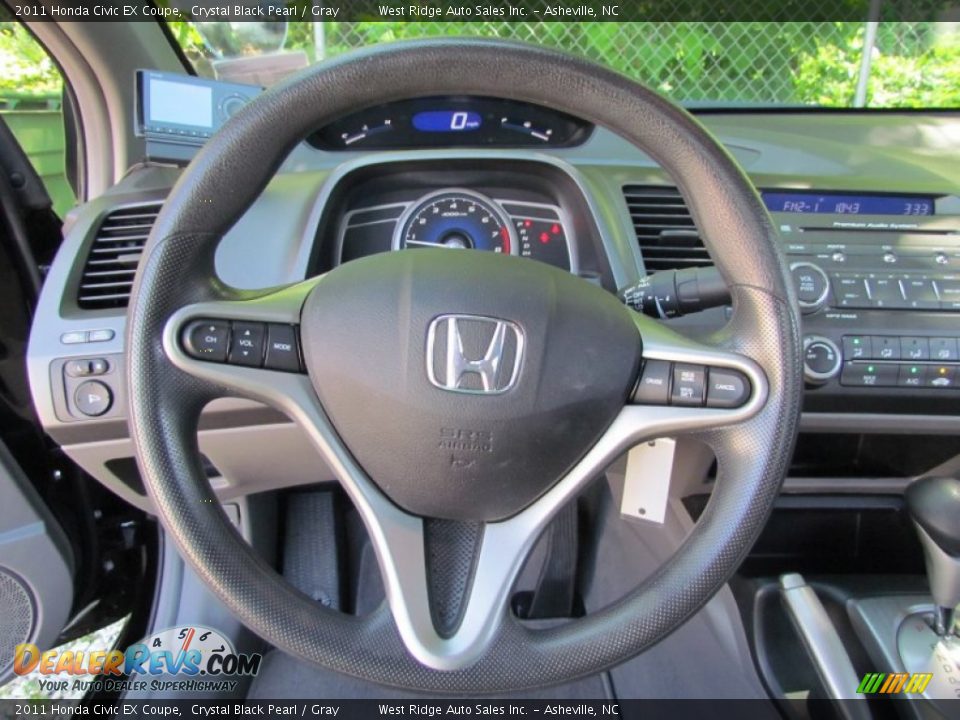 2011 Honda Civic EX Coupe Crystal Black Pearl / Gray Photo #24