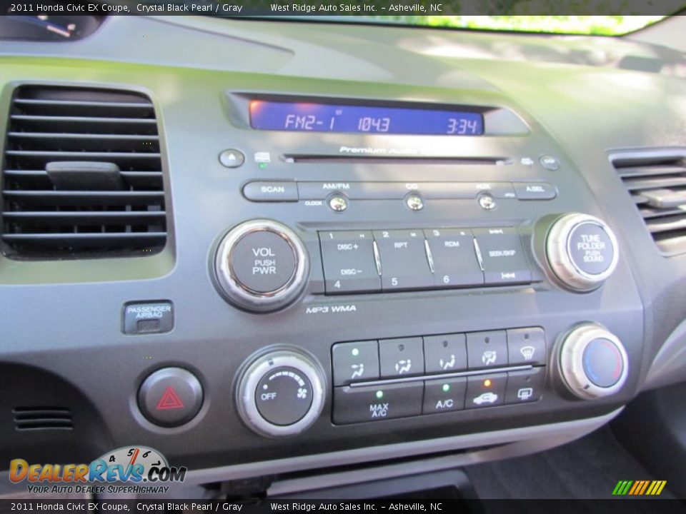2011 Honda Civic EX Coupe Crystal Black Pearl / Gray Photo #27