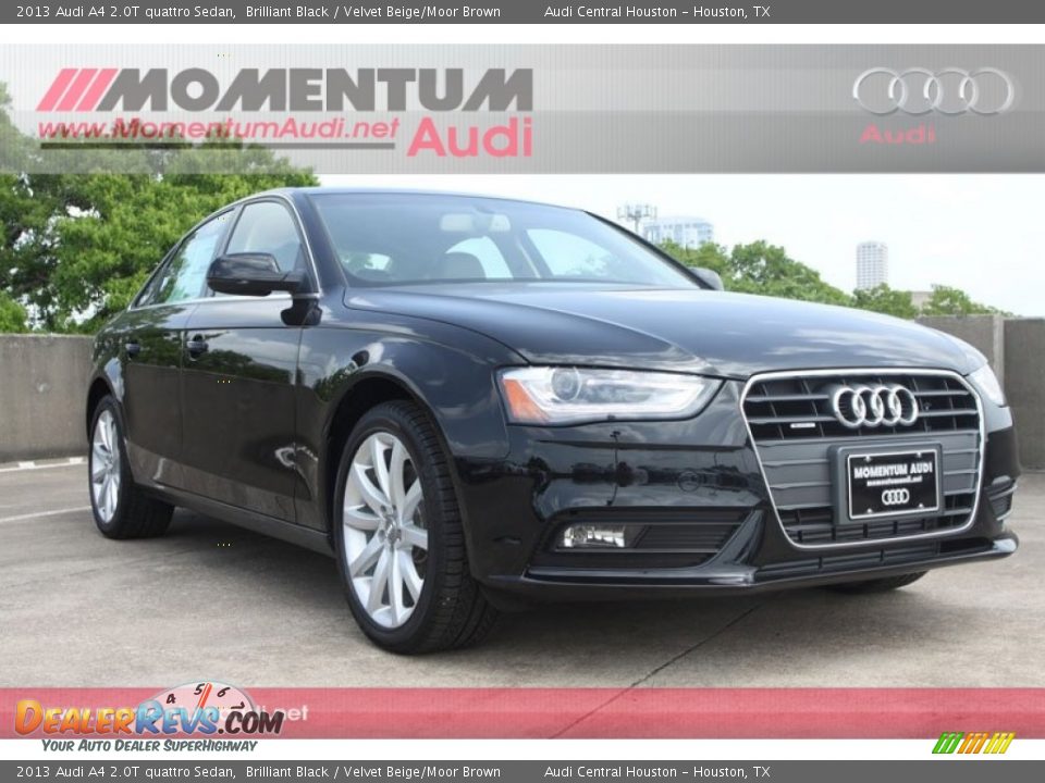 2013 Audi A4 2.0T quattro Sedan Brilliant Black / Velvet Beige/Moor Brown Photo #1