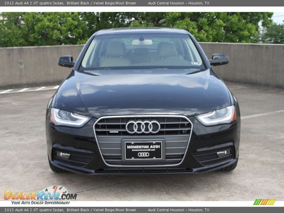 2013 Audi A4 2.0T quattro Sedan Brilliant Black / Velvet Beige/Moor Brown Photo #2
