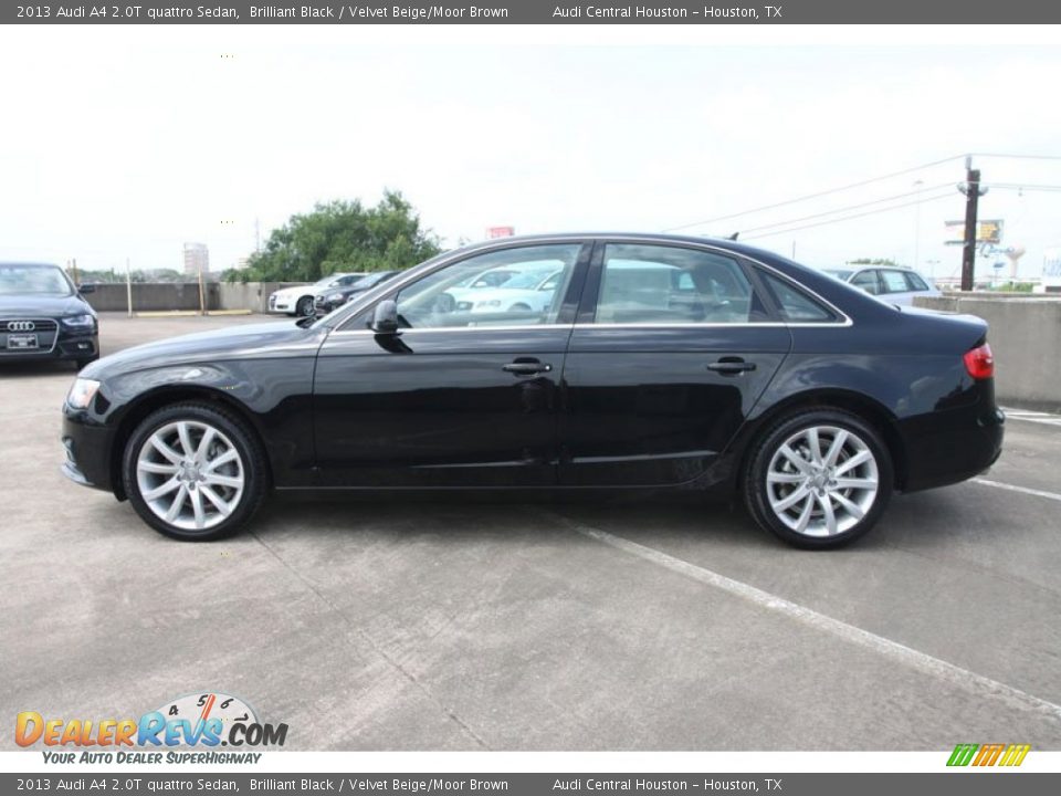 2013 Audi A4 2.0T quattro Sedan Brilliant Black / Velvet Beige/Moor Brown Photo #6