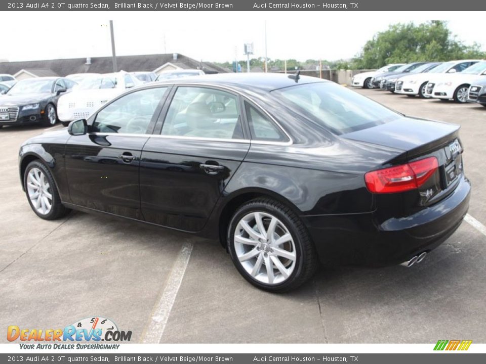 2013 Audi A4 2.0T quattro Sedan Brilliant Black / Velvet Beige/Moor Brown Photo #7