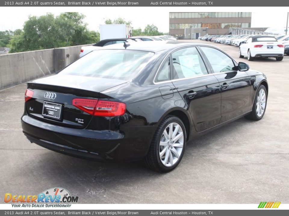 2013 Audi A4 2.0T quattro Sedan Brilliant Black / Velvet Beige/Moor Brown Photo #9