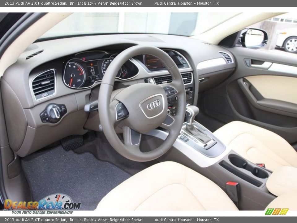 2013 Audi A4 2.0T quattro Sedan Brilliant Black / Velvet Beige/Moor Brown Photo #12