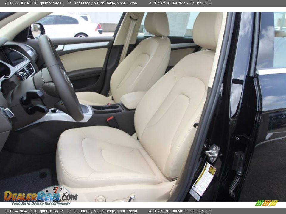 2013 Audi A4 2.0T quattro Sedan Brilliant Black / Velvet Beige/Moor Brown Photo #13