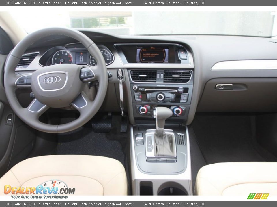2013 Audi A4 2.0T quattro Sedan Brilliant Black / Velvet Beige/Moor Brown Photo #16