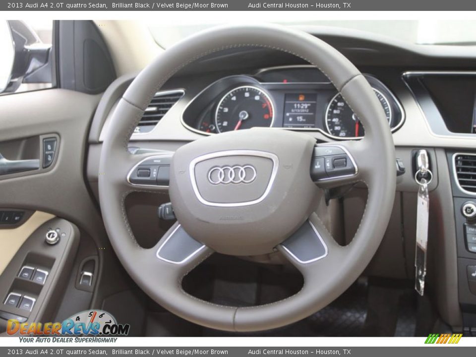 2013 Audi A4 2.0T quattro Sedan Brilliant Black / Velvet Beige/Moor Brown Photo #17