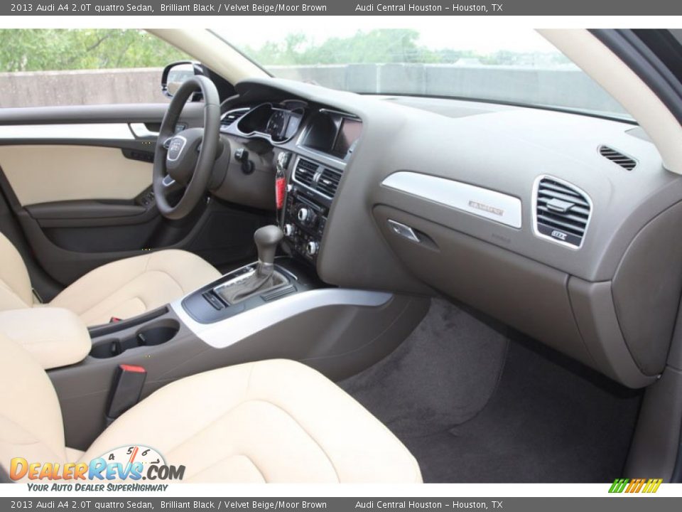 2013 Audi A4 2.0T quattro Sedan Brilliant Black / Velvet Beige/Moor Brown Photo #22